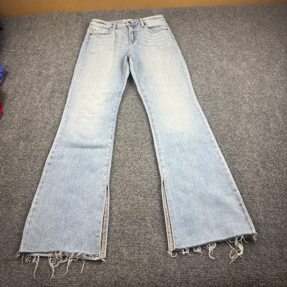 Böhme Women’s Light Wash Denim Bootcut Jeans Split Hem Raw hem size: 25 - Picture 2 of 12